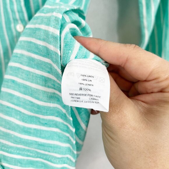 J. Crew Perfect Long Sleeve Button Down Shirt Baird McNutt Irish Linen Size 2 - Picture 4 of 6